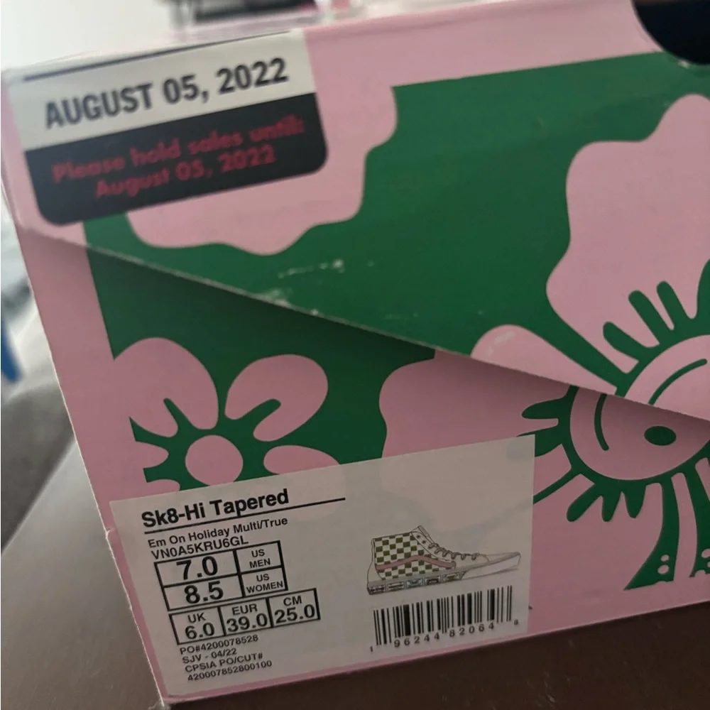 Vans Checkerboard Sneakers with Pink and Green Accents x Emma mulholland on holi - Picture 5 of 6